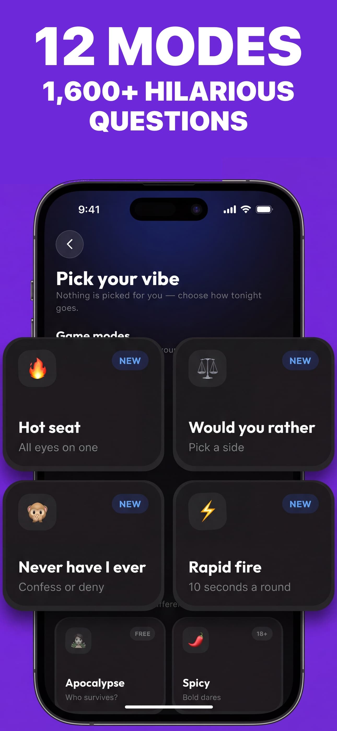 The 12 game modes and themes in OneOfUs